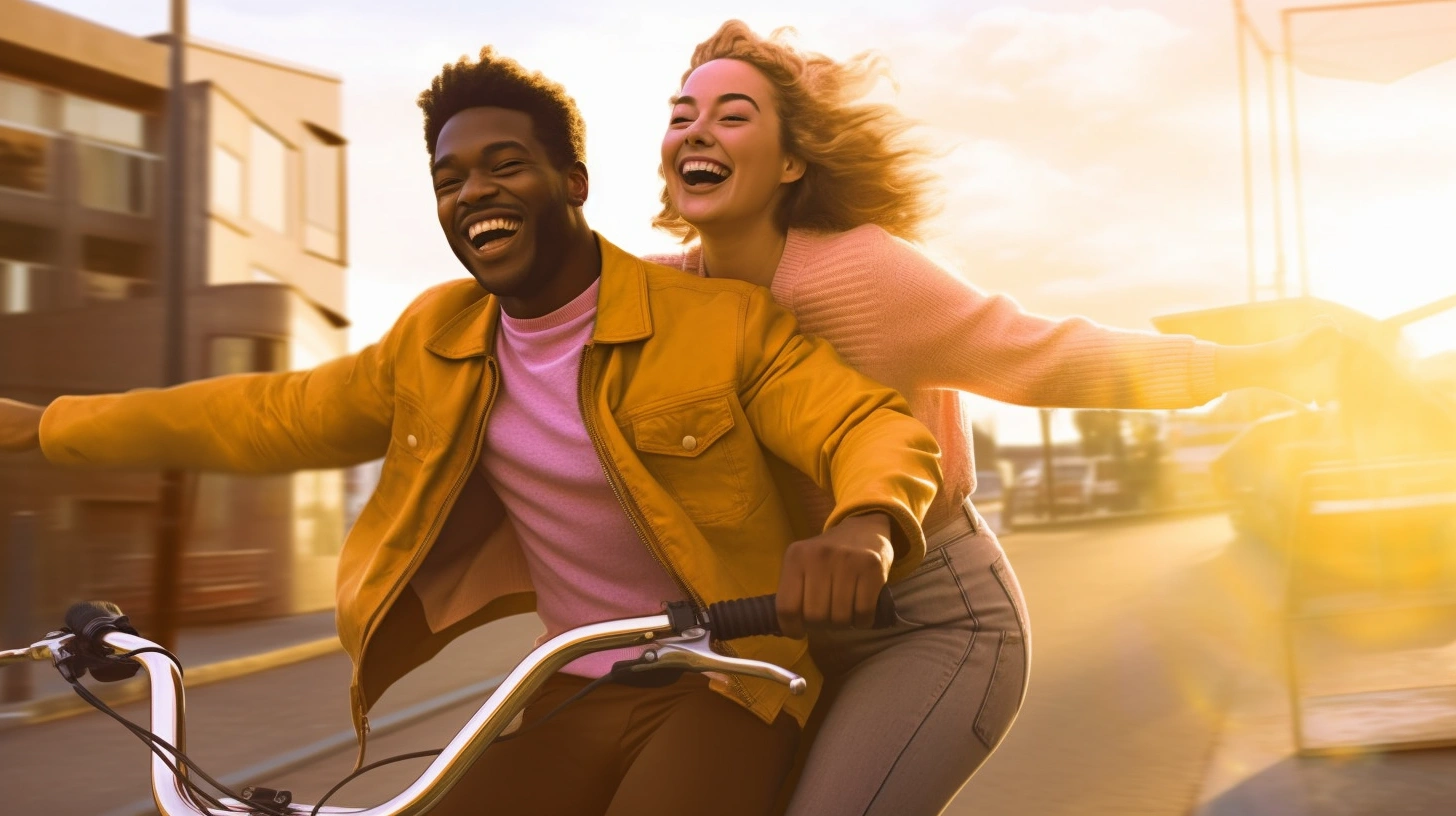 casal andando de bicicleta